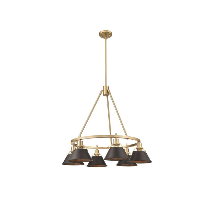 Golden Orwell 6-Light Chandelier, Champagne Bronze/Rubbed Bronze