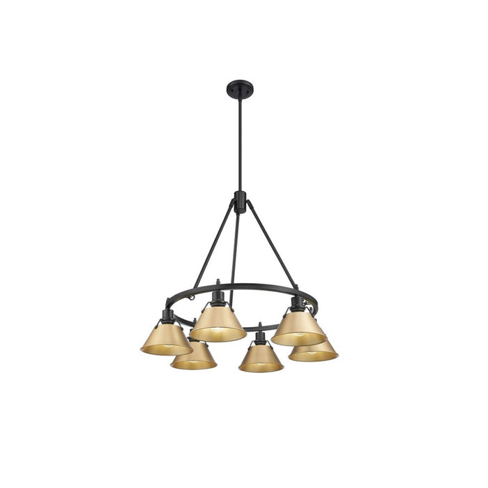 Golden Orwell 6-Light Chandelier, Matte Black/Champagne Bronze - 3306-6BLK-BCB