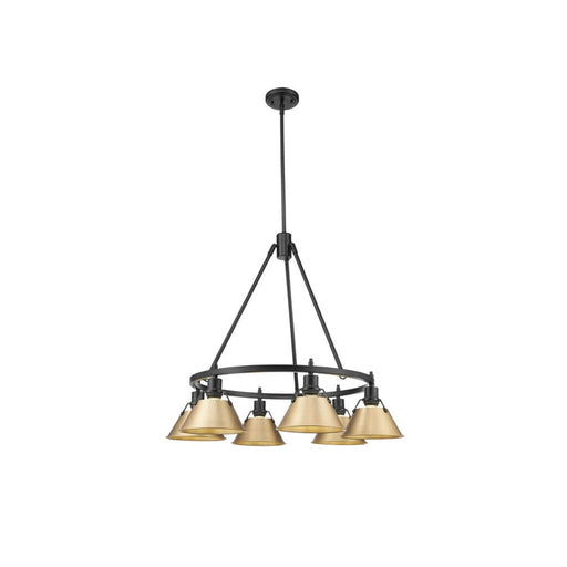 Golden Orwell 6-Light Chandelier, Matte Black/Champagne Bronze