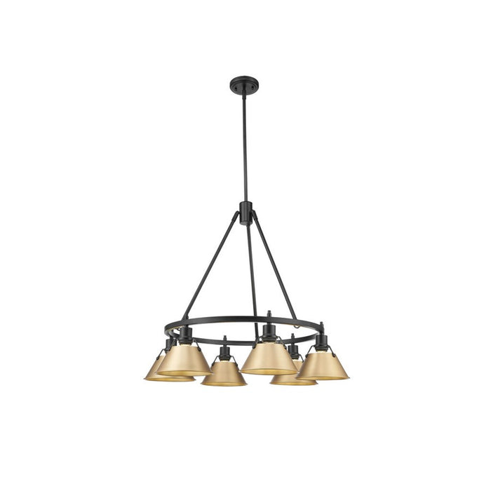 Golden Orwell 6-Light Chandelier, Matte Black/Champagne Bronze