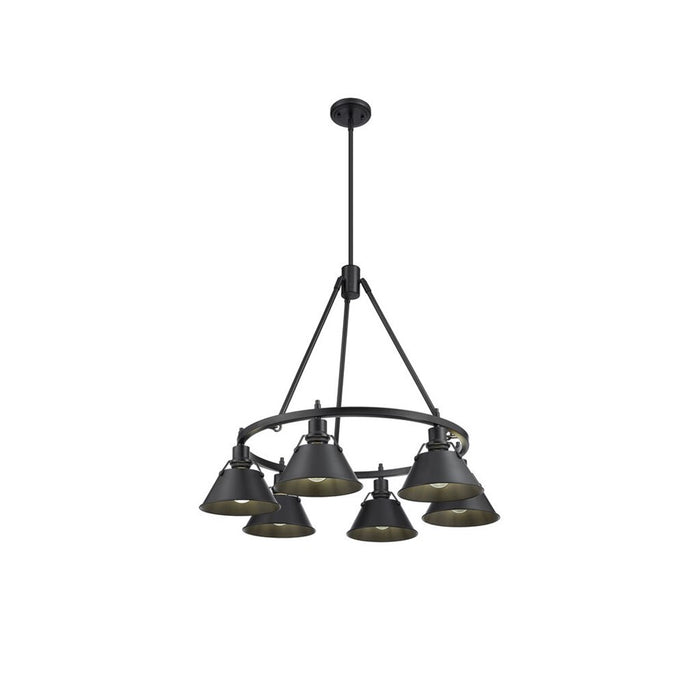 Golden Orwell 6-Light Chandelier, Matte Black/Matte Black - 3306-6BLK-BLK