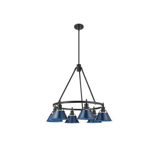 Golden Orwell 6-Light Chandelier, Matte Black/Matte Navy