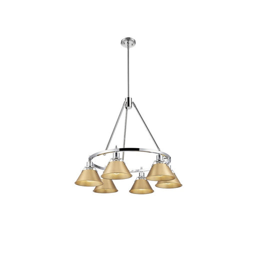 Golden Orwell 6-Light Chandelier, Chrome/Brushed Champagne Bronze - 3306-6CH-BCB