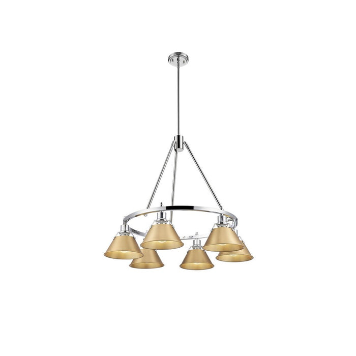 Golden Orwell 6-Light Chandelier, Chrome/Brushed Champagne Bronze - 3306-6CH-BCB