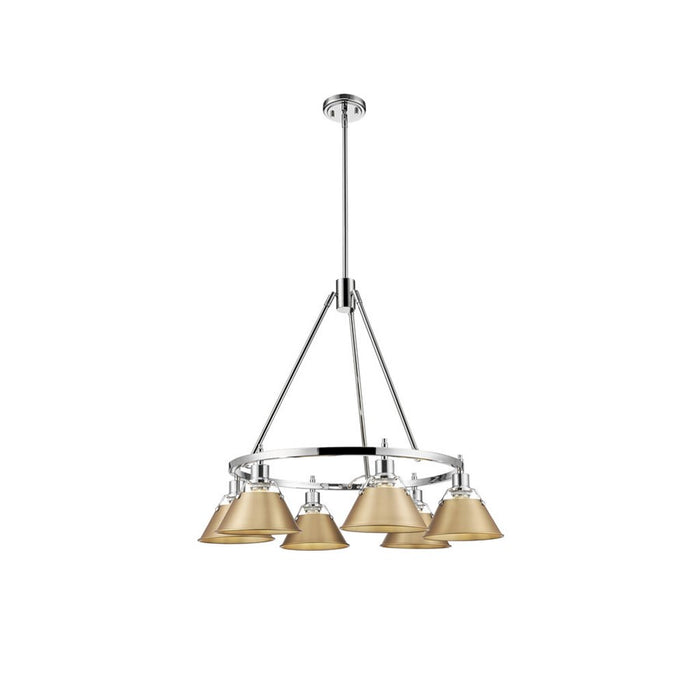 Golden Orwell 6-Light Chandelier, Chrome/Brushed Champagne Bronze