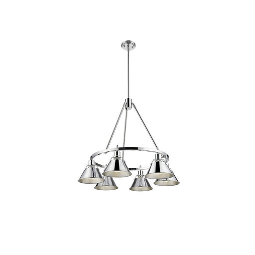 Golden Lighting Orwell 6-Light Chandelier, Chrome/Chrome - 3306-6CH-CH