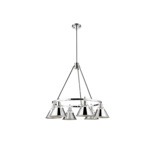 Golden Lighting Orwell 6-Light Chandelier, Chrome/Chrome