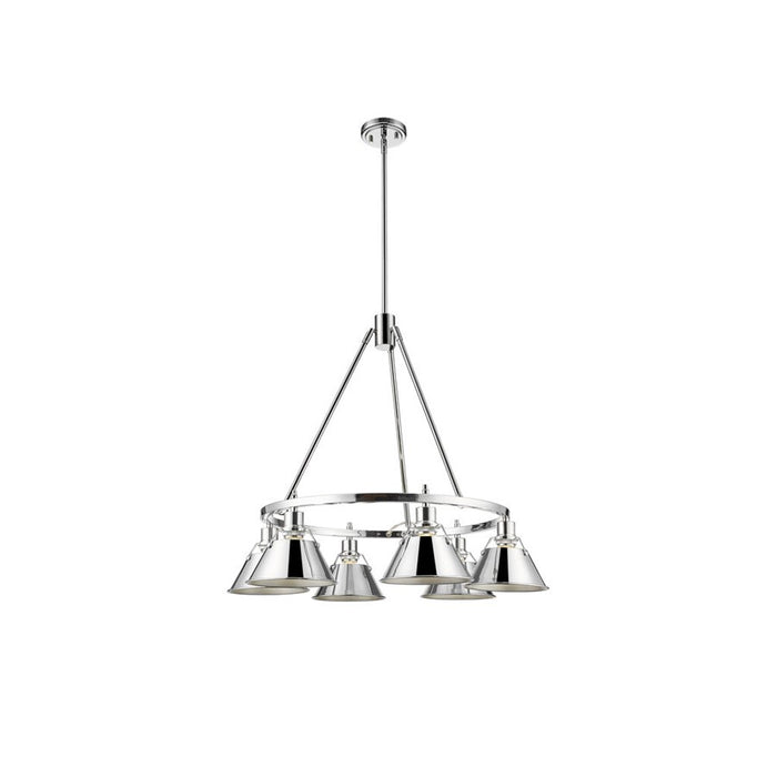 Golden Lighting Orwell 6-Light Chandelier, Chrome/Chrome