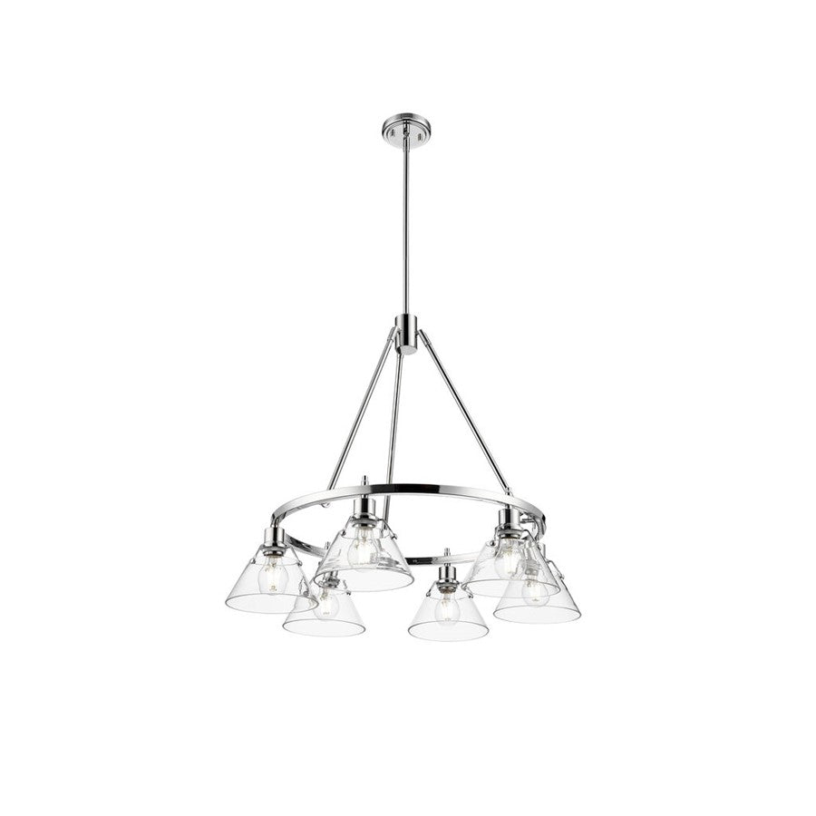 Golden Lighting Orwell 6-Light Chandelier, Chrome/Clear Glass - 3306-6CH-CLR