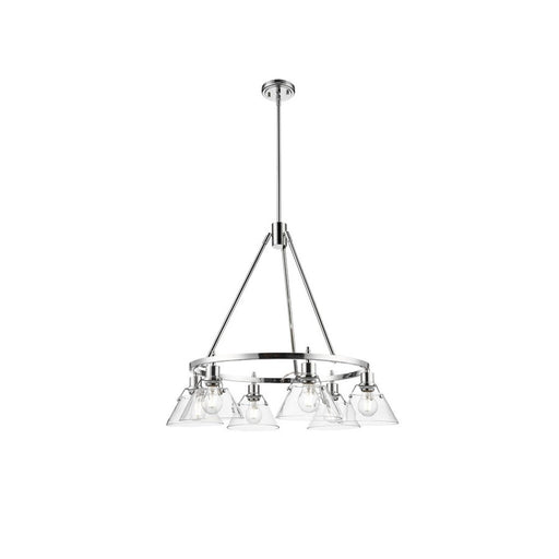 Golden Lighting Orwell 6-Light Chandelier, Chrome/Clear Glass