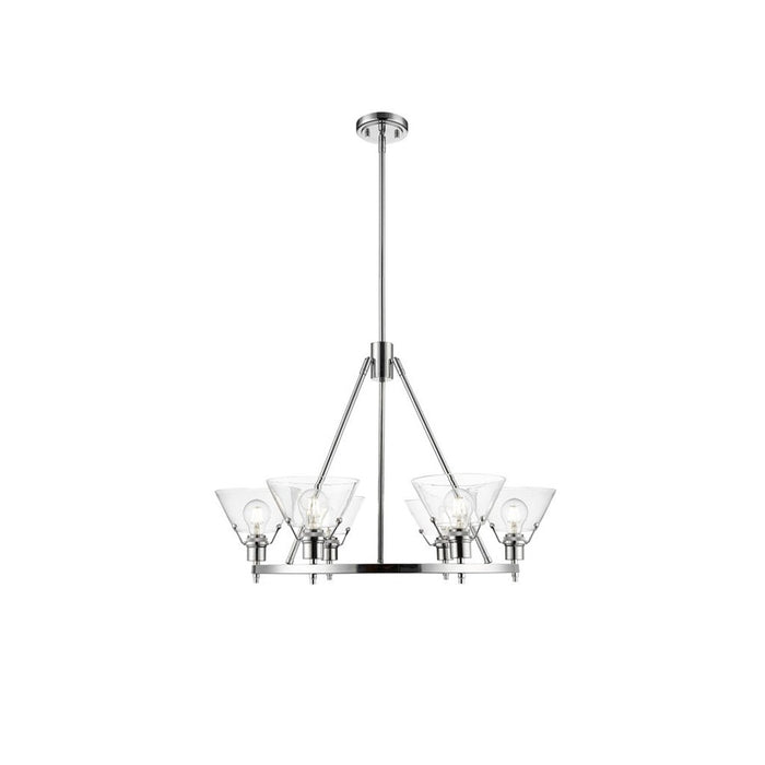 Golden Lighting Orwell 6-Light Chandelier, Chrome/Clear Glass