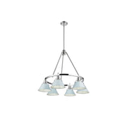 Golden Lighting Orwell 6-Light Chandelier, Chrome/Dusky Blue - 3306-6CH-DB
