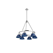 Golden Lighting Orwell 6-Light Chandelier, Chrome/Matte Navy - 3306-6CH-NVY