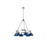 Golden Lighting Orwell 6-Light Chandelier, Chrome/Matte Navy