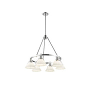 Golden Lighting Orwell 6-Light Chandelier, Chrome/Opal Glass - 3306-6CH-OP