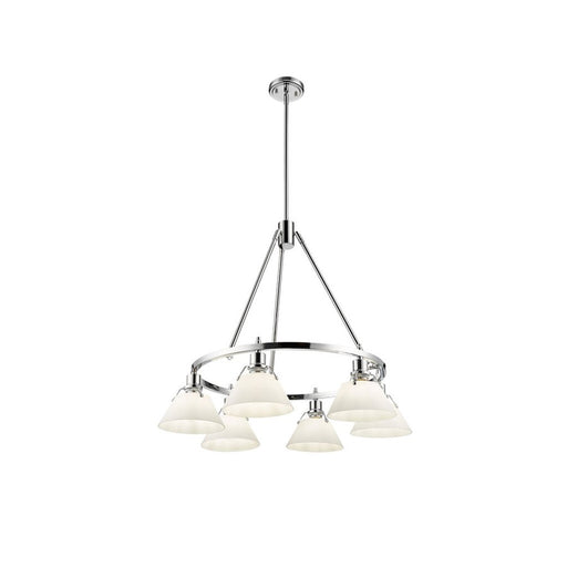 Golden Lighting Orwell 6-Light Chandelier, Chrome/Opal Glass - 3306-6CH-OP