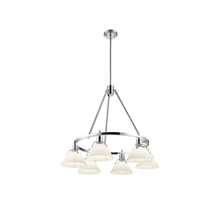 Golden Lighting Orwell 6-Light Chandelier, Chrome/Opal Glass - 3306-6CH-OP