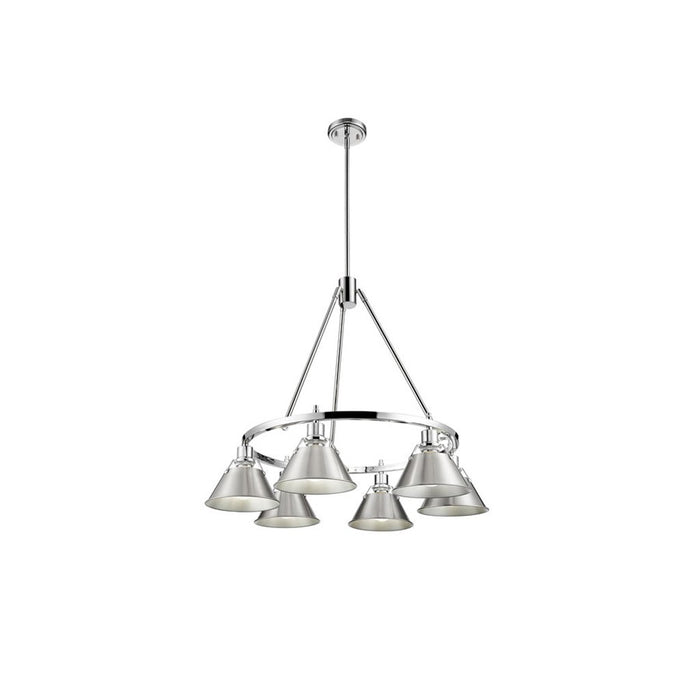 Golden Lighting Orwell 6-Light Chandelier, Chrome/Pewter - 3306-6CH-PW