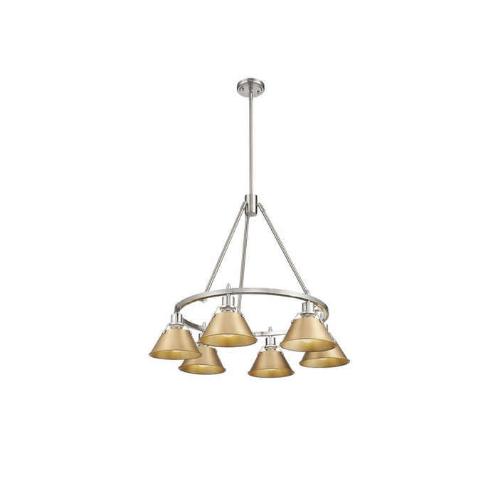 Golden Orwell 6-Light Chandelier, Pewter/Brushed Champagne Bronze - 3306-6PW-BCB