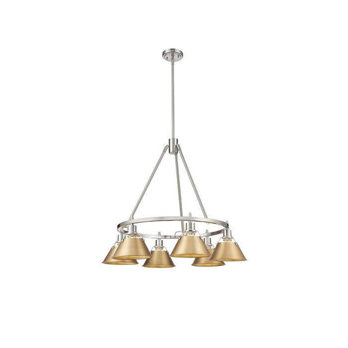 Golden Orwell 6-Light Chandelier, Pewter/Brushed Champagne Bronze