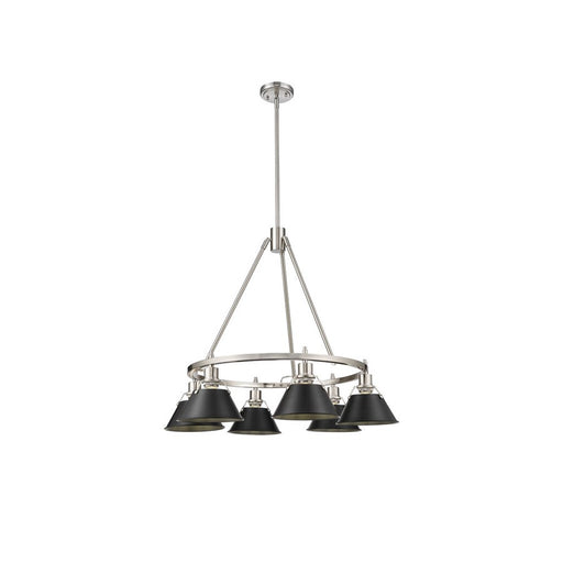 Golden Lighting Orwell 6-Light Chandelier, Pewter/Matte Black