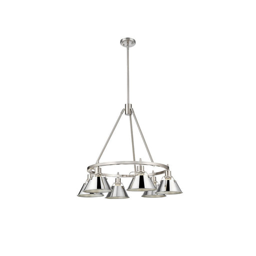 Golden Lighting Orwell 6-Light Chandelier, Pewter/Chrome