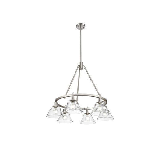 Golden Lighting Orwell 6-Light Chandelier, Pewter/Clear Glass - 3306-6PW-CLR