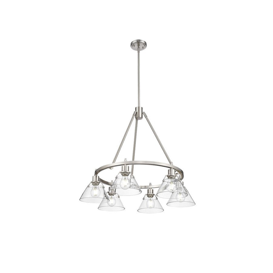 Golden Lighting Orwell 6-Light Chandelier, Pewter/Clear Glass - 3306-6PW-CLR