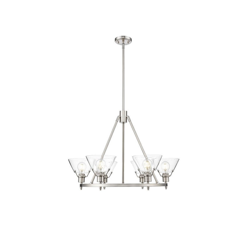 Golden Lighting Orwell 6-Light Chandelier, Pewter/Clear Glass