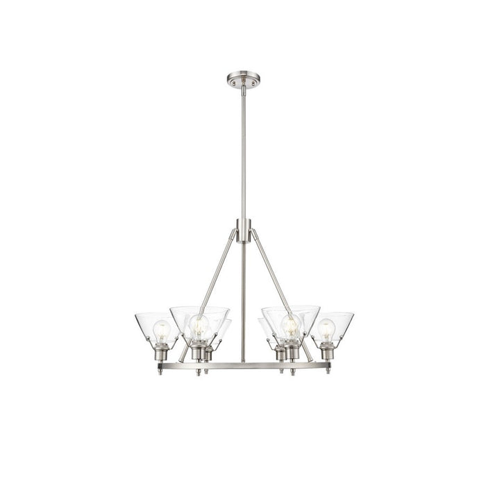 Golden Lighting Orwell 6-Light Chandelier, Pewter/Clear Glass