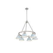 Golden Lighting Orwell 6-Light Chandelier, Pewter/Dusky Blue - 3306-6PW-DB