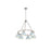Golden Lighting Orwell 6-Light Chandelier, Pewter/Dusky Blue - 3306-6PW-DB