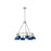Golden Lighting Orwell 6-Light Chandelier, Pewter/Matte Navy