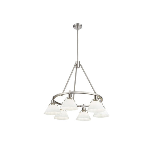 Golden Lighting Orwell 6-Light Chandelier, Pewter/Opal Glass - 3306-6PW-OP
