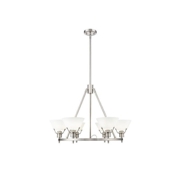 Golden Lighting Orwell 6-Light Chandelier, Pewter/Opal Glass