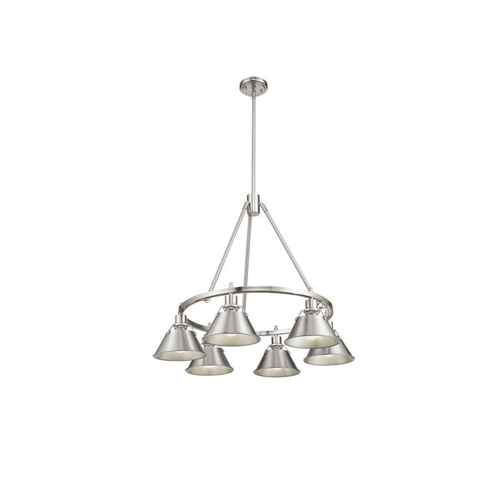 Golden Lighting Orwell 6-Light Chandelier, Pewter/Pewter - 3306-6PW-PW