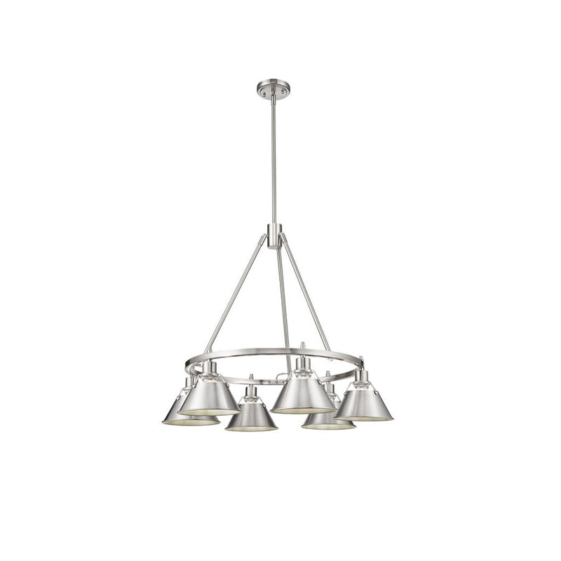 Golden Lighting Orwell 6-Light Chandelier, Pewter/Pewter