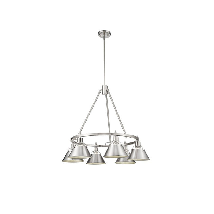 Golden Lighting Orwell 6-Light Chandelier, Pewter/Pewter
