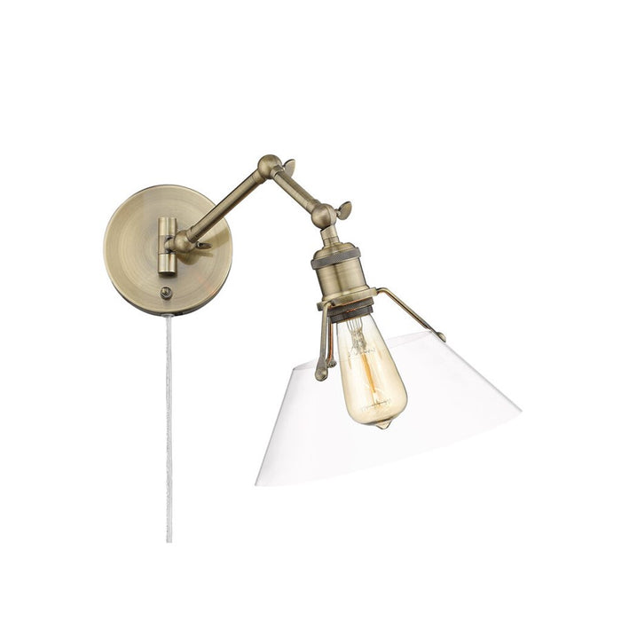Golden Orwell Articulating Wall Sconce, Aged Brass/Clear Glass - 3306-A1WAB-CLR
