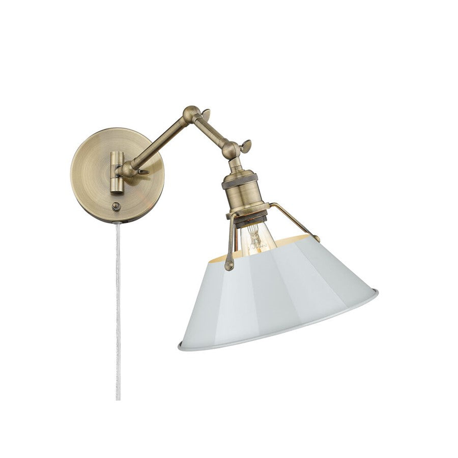 Golden Orwell Articulating Wall Sconce, Aged Brass/Dusky Blue - 3306-A1WAB-DB