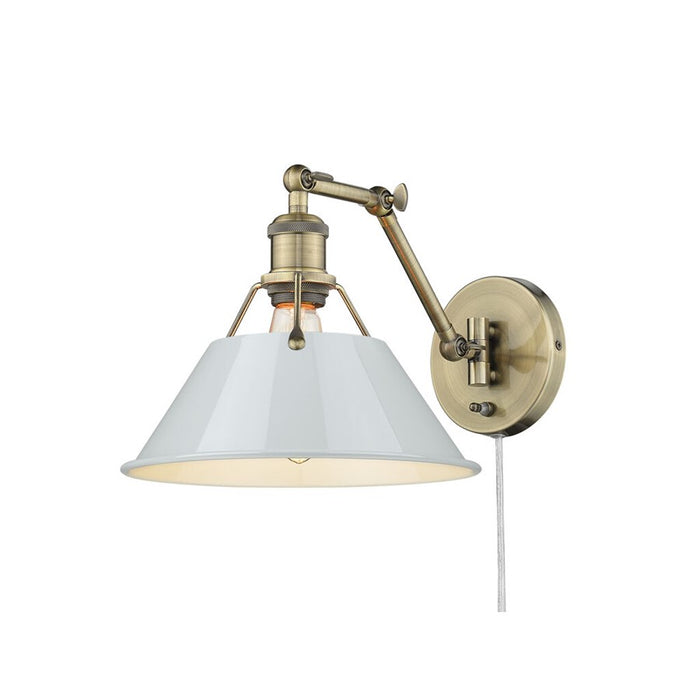 Golden Orwell Articulating Wall Sconce, Aged Brass/Dusky Blue