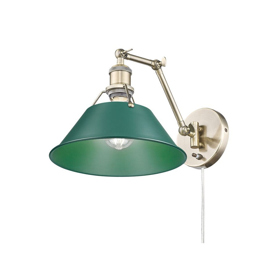 Golden Orwell Articulating Wall Sconce, Aged Brass/Pine Green - 3306-A1WAB-GN