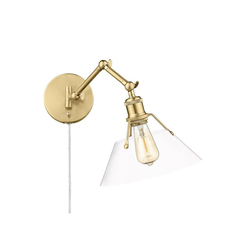 Golden Orwell Articulating Wall Sconce, Champagne Bronze/Glass - 3306-A1WBCB-CLR