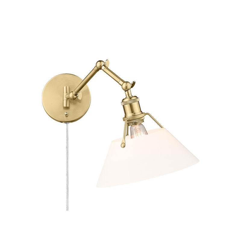 Golden Orwell Articulating Wall Sconce, Bronze/Opal Glass - 3306-A1WBCB-OP