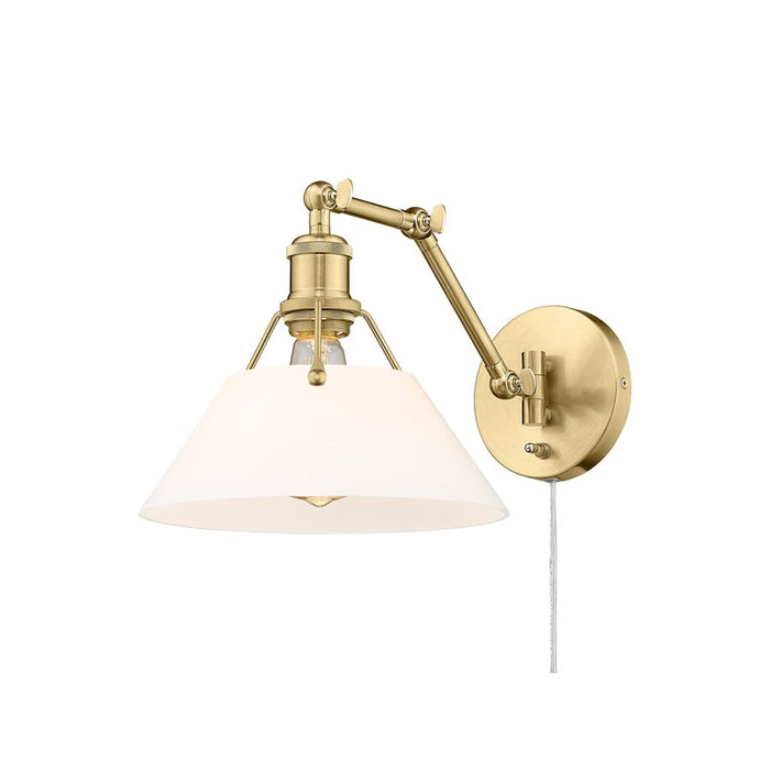 Golden Orwell Articulating Wall Sconce, Bronze/Opal Glass