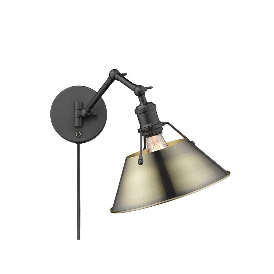 Golden Orwell Articulating Wall Sconce, Matte Black/Aged Brass - 3306-A1WBLK-AB