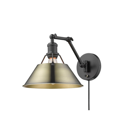 Golden Orwell Articulating Wall Sconce, Matte Black/Aged Brass