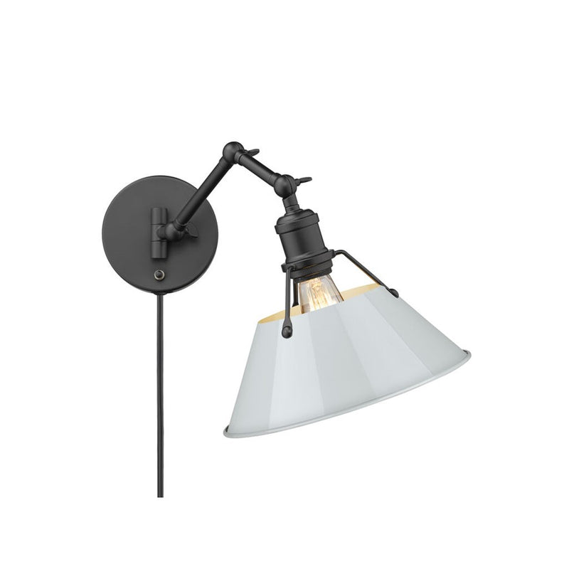 Golden Orwell Articulating Wall Sconce, Matte Black/Dusky Blue - 3306-A1WBLK-DB
