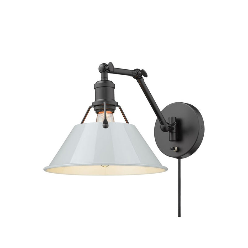 Golden Orwell Articulating Wall Sconce, Matte Black/Dusky Blue