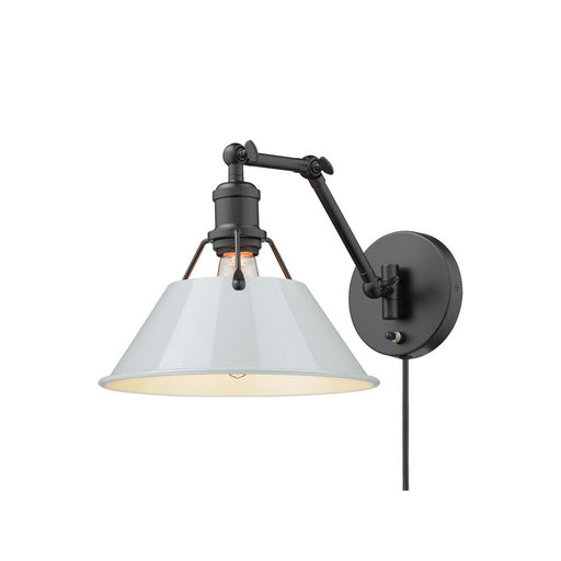 Golden Orwell Articulating Wall Sconce, Matte Black/Dusky Blue